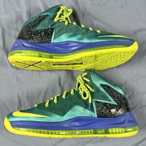 Nike LeBron 10 X Elite Miami Dade Men’s Size 12 Basketball Sneakers 579827-300